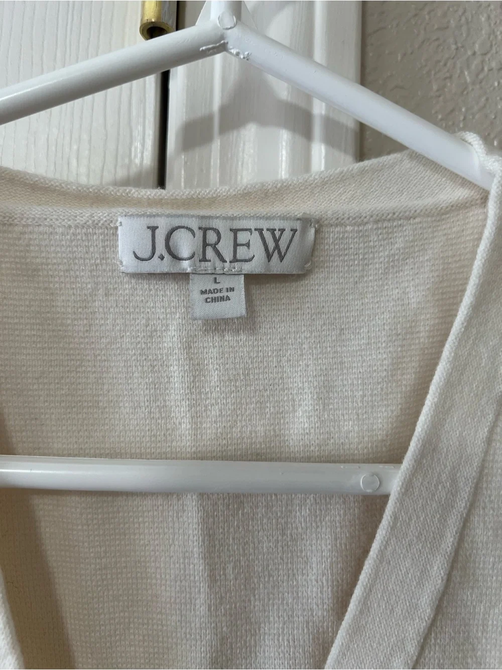 J.Crew Emilie Sweater Vest Ivory Gold Buttons Cotton Size Large BX483
